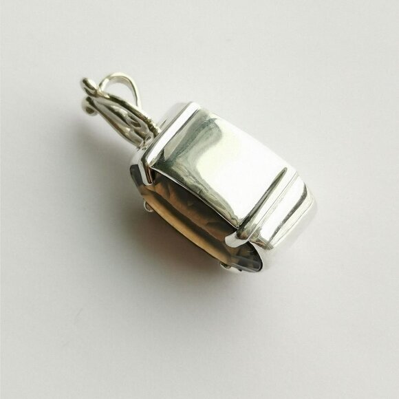 NEW fancy cut Smokey Topaz Smoky Quartz pendant necklace - Picture 10 of 10